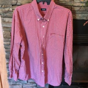 Red and white small checks shirt.